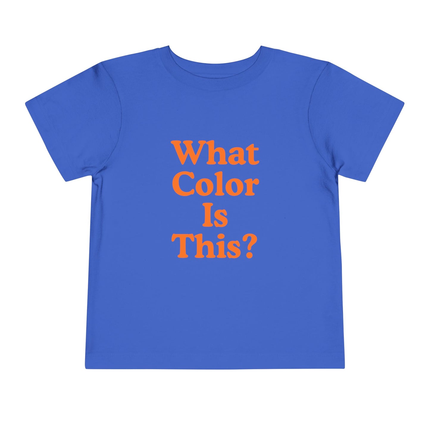 Toddler “What Color Is This?” Tee – Orange with Puzzle Piece (Back Print)