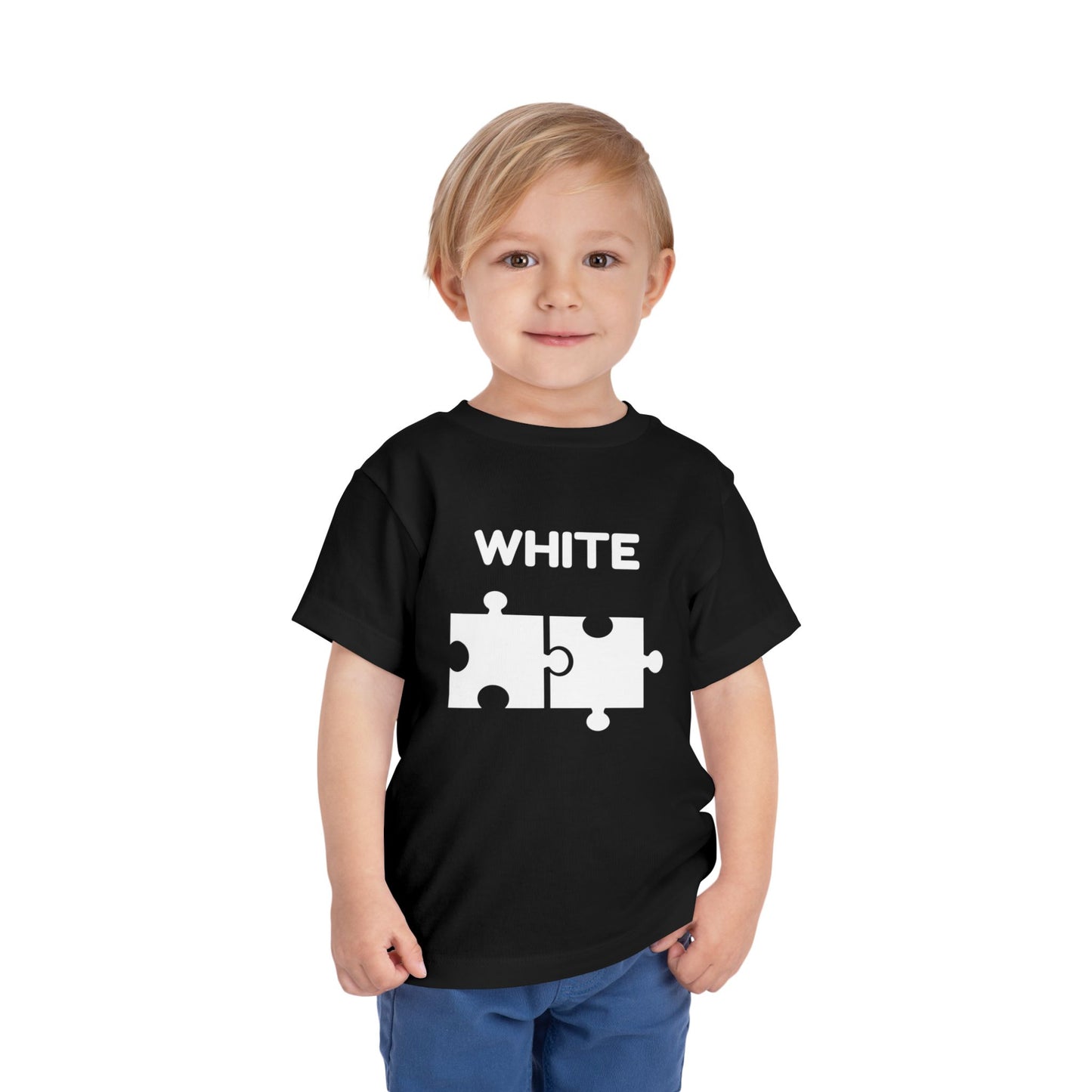 π€ White β Book of Colors Puzzle Tee | Educational Toddler Shirt