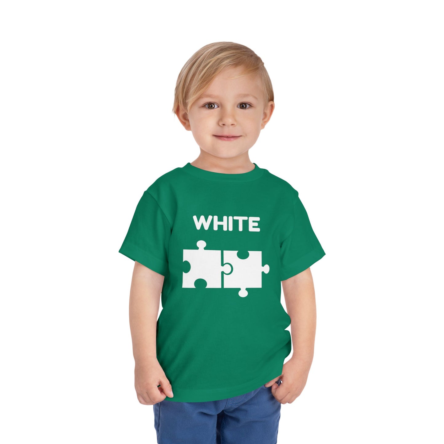 π€ White β Book of Colors Puzzle Tee | Educational Toddler Shirt