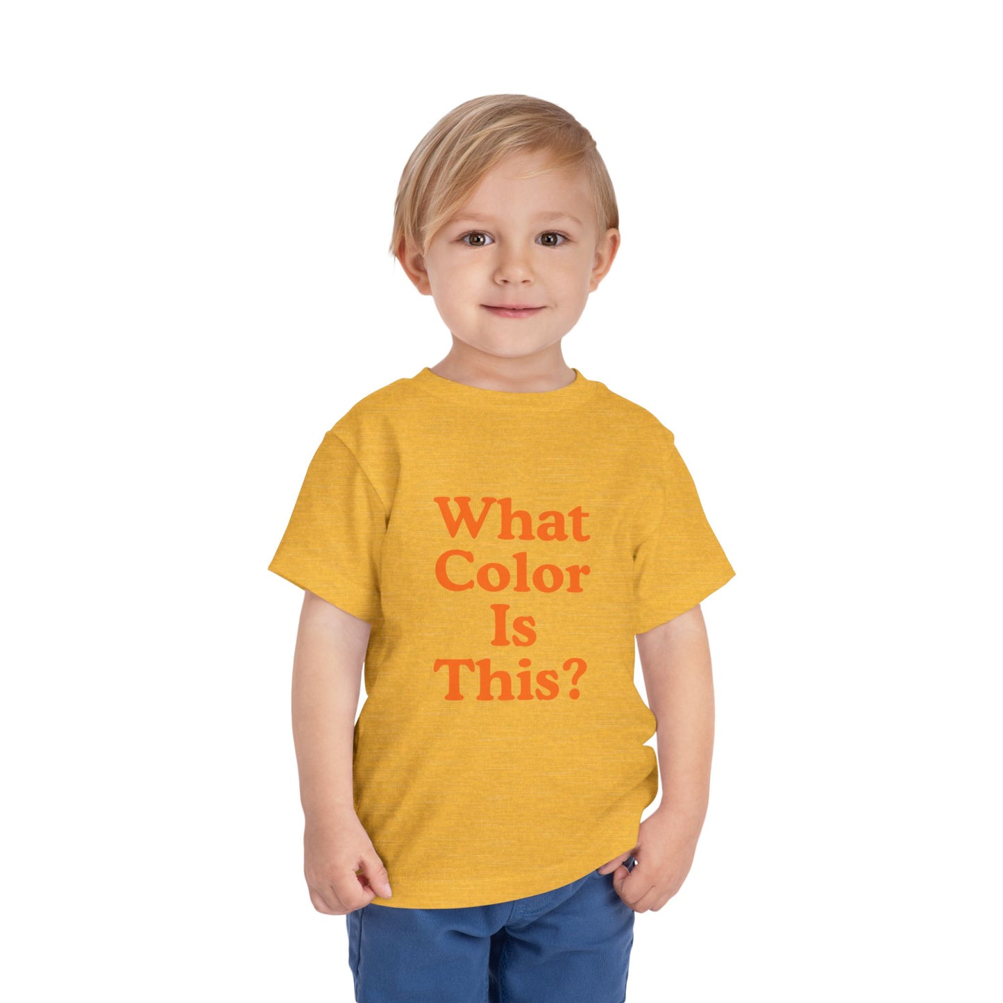 Toddler “What Color Is This?” Tee – Orange with Basketball (Back Print)
