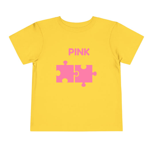 🌸 Pink — Book of Colors Puzzle Tee | Educational Toddler Shirt
