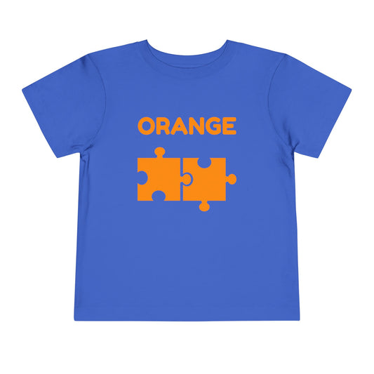 🍊 Orange — Book of Colors Puzzle Tee | Educational Toddler Shirt
