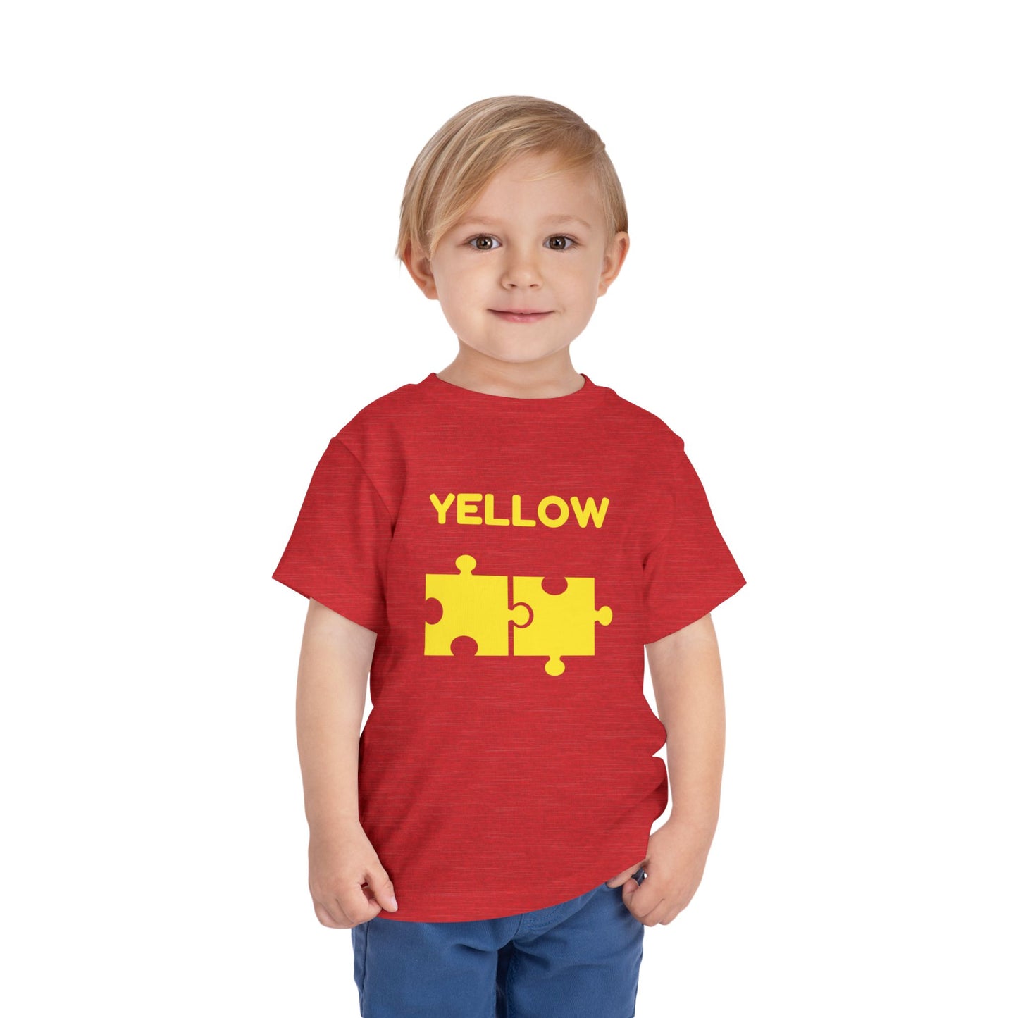 🟡 Yellow — Book of Colors Puzzle Tee | Educational Toddler Shirt