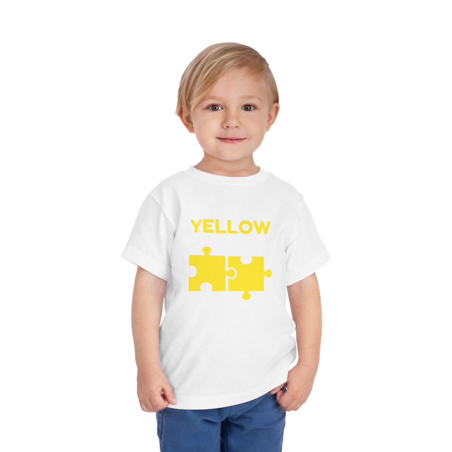 🟡 Yellow — Book of Colors Puzzle Tee | Educational Toddler Shirt