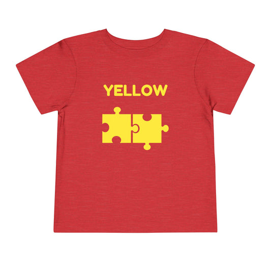 🟡 Yellow — Book of Colors Puzzle Tee | Educational Toddler Shirt