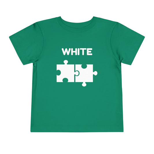 🤍 White — Book of Colors Puzzle Tee | Educational Toddler Shirt