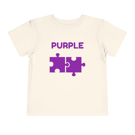 🟣 Purple — Book of Colors Puzzle Tee | Educational Toddler Shirt