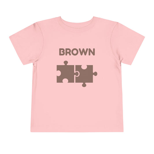 🤎 Brown — Book of Colors Puzzle Tee | Educational Toddler Shirt