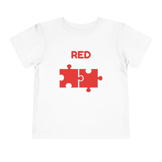 ❤️ Red — Book of Colors Puzzle Tee | Educational Toddler Shirt