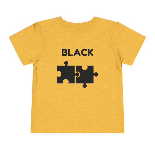 🖤 Black — Book of Colors Puzzle Tee | Educational Toddler Shirt